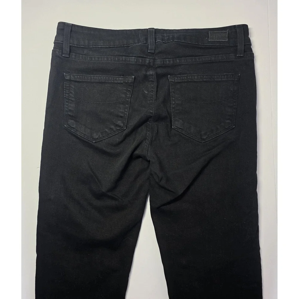 Paige Jeans Womens‎ Size 28 Skyline Skinny Black Distressed Denim Jeans Pants